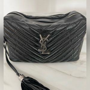 YSL Medium Lou Satchel Bag - quilted leather.